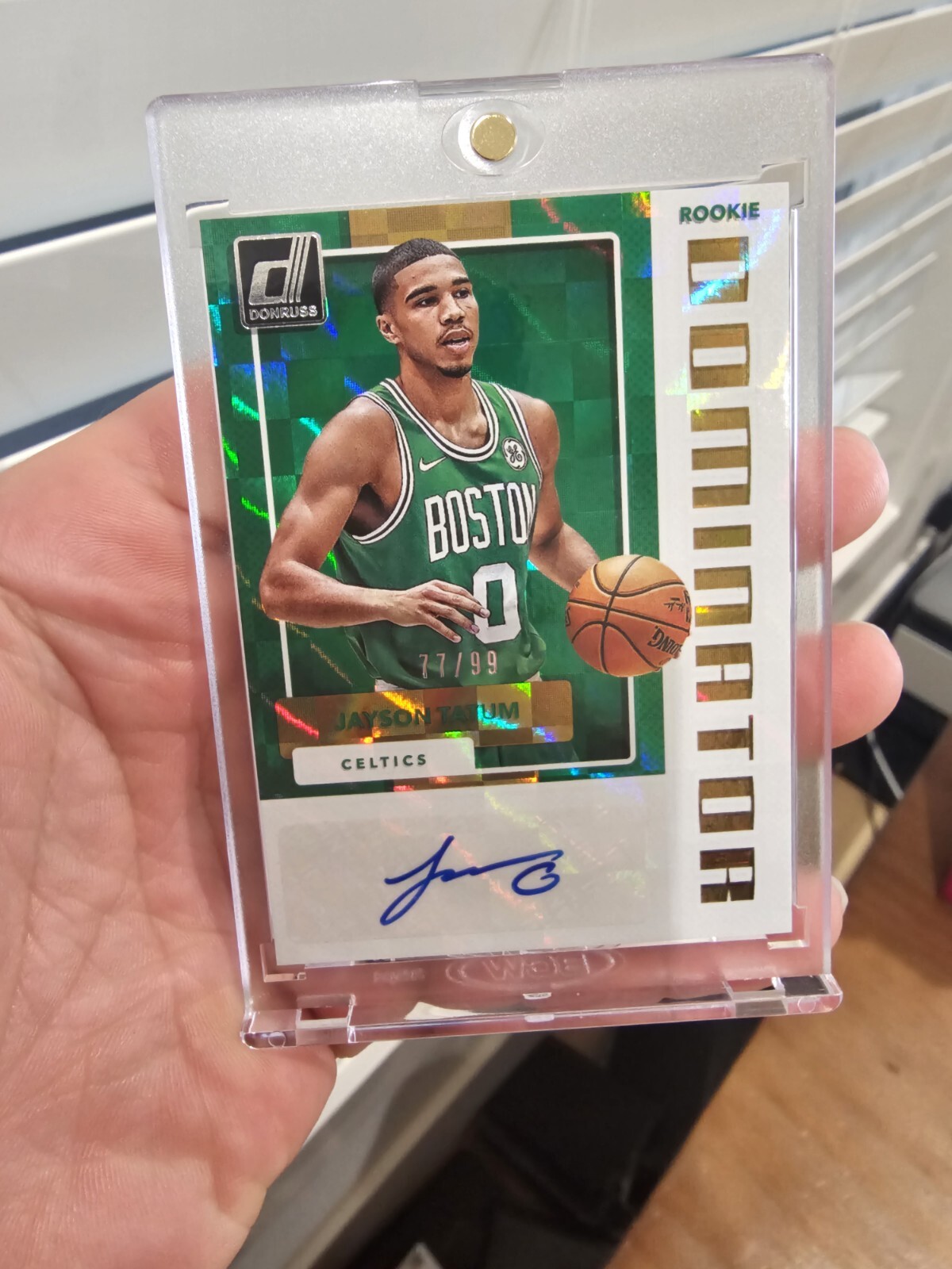 JAYSON TATUM 2017 PANINI DONRUSS ROOKIE RC DOMINATOR SIGNATURES #/99