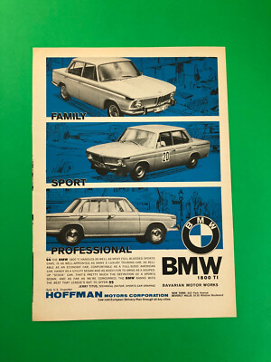 1965 BMW 1800 TI ORIGINAL VINTAGE PRINT AD ADVERTISEMENT PRINTED