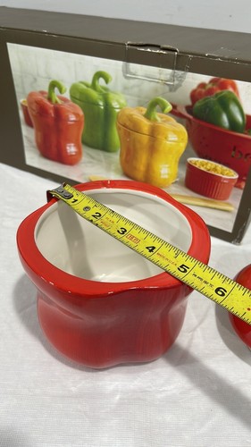 Pier 1 Imports peppers 20 oz canister set kitchen decor storage glazed ceramic - Picture 16 of 16