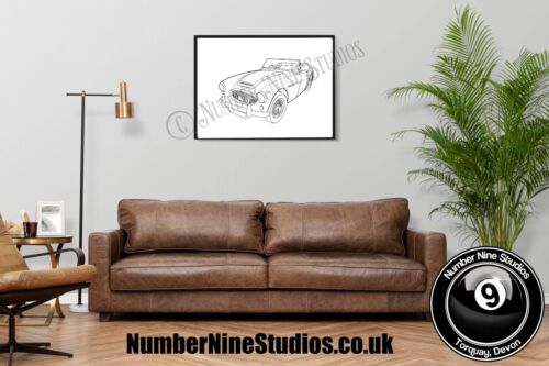 Austin Healey BLUEPRINT Illustration, high quality ,signed by artist. - Picture 3 of 7