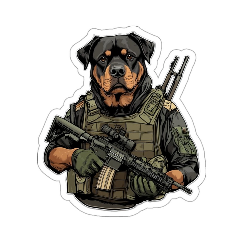 Military Sticker Tactical Operator SPECOPS Soldier Rottweiler Dog ...