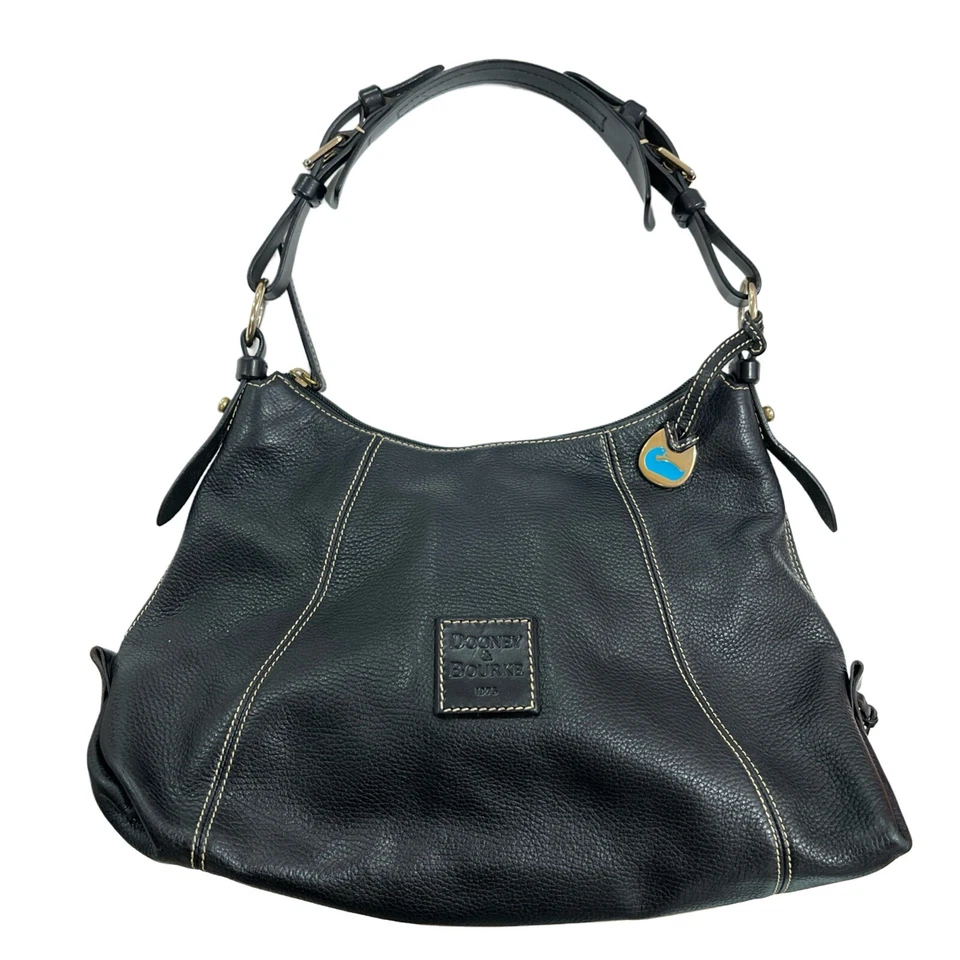 Bolso de mano Dooney & Bourke East West | Hobo holgado de cuero granulado negro de colección