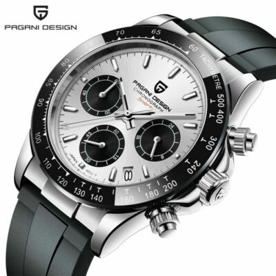 PAGANI DESIGN PD-1664 Herren Quarz Armbanduhr Silikonarmband 100m Datum Reloj