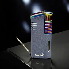 Scorch Torch Lighter Triple Flame Refillable Windproof Lighter W/ Cigar Punch