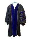 Premium Doctoral Tam Gown for Faculty Professor PhD Graduates Golden Trim size45