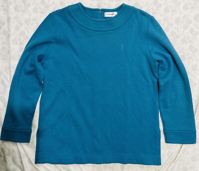 Yves Saint Laurent YSL Womens Sweatshirt Blue size medium