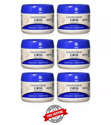 6 Units GRISI CONCHA NACAR Lightening Cream Mother of Pearl 3.8 Oz (6PACK) FS