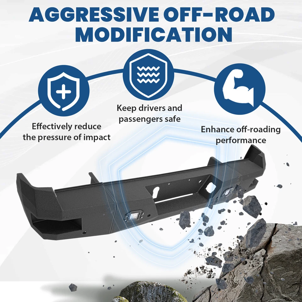 Conjunto de parachoques trasero para Ford F-250 F-350 Super Duty 2017-2023 22 con orificio de sensor Foto 4 de 4