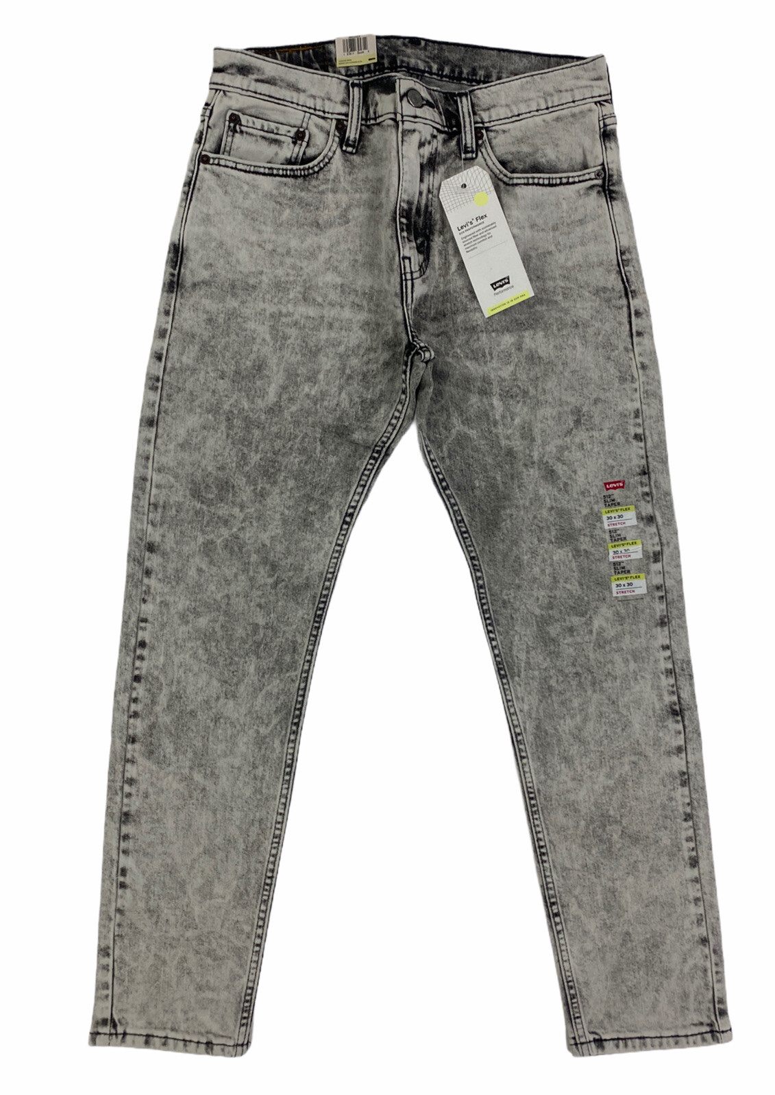 НОВЫЕ мужские джинсы Levis Strauss 512 Slim Taper Flex стрейч серо черные NWT