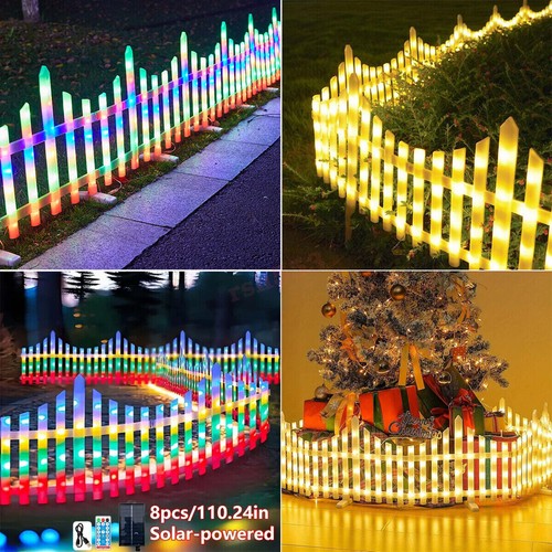 2025 ALL-NEW Solar Powered Garden Fence Lights Outdoor Picket Border Xmas Lamp - Picture 2 of 29