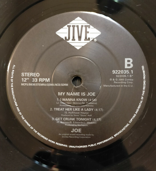 Joe / My Name Is Joe 2000 UK Original Edition 2LP Vinyl Mariah