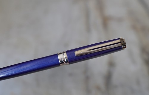 STYLO PLUME WATERMAN EXCEPTION LAQUE BLEU NUIT - PLUME EN OR MASSIF 18 CARATS - Imagen 9 de 12
