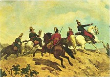 Postal Batalla de Carabobo, Detalle Simón Bolívar, En el Cerro Buenavista