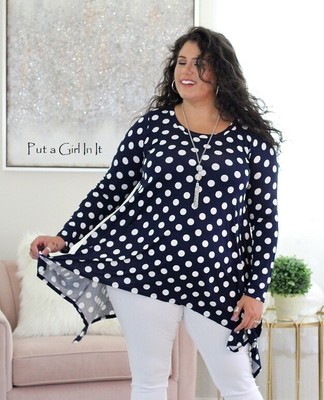 plus size navy blue blouse