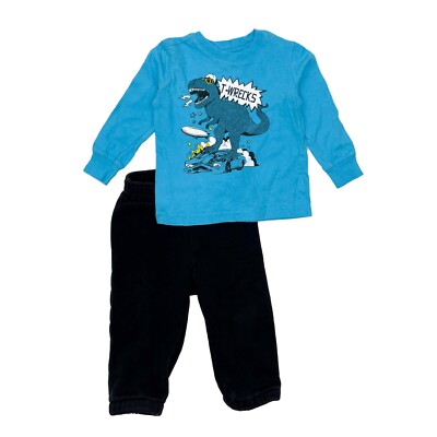Carter's Baby Toddler Boy T-Rex T-Wrecks Dinosaur Shirt & Pants Outfit Set 12M