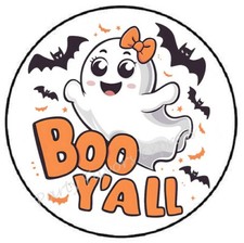 BOO Y'ALL GHOST HALLOWEEN ENVELOPE SEALS LABELS STICKERS PARTY FAVORS