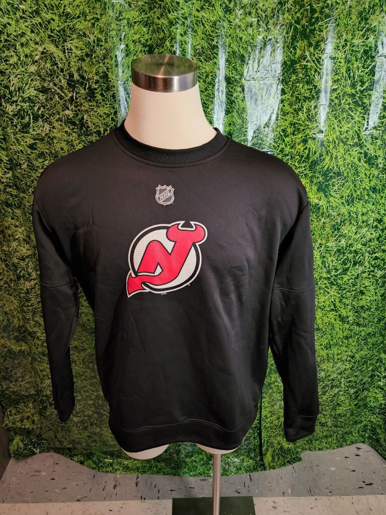 2017 NHL New Jersey Devils Hockey Crew Neck Sweatshirt Black