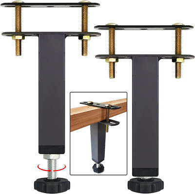 2 PCS Metal Adjustable Height Bed Frame Support Leg, Steel Bed Frame or Wooden B