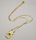 14K GOLD FILLED EGYPTIAN EYE OF RA PENDANT NECKLACE GEMSTONES