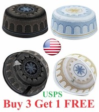 Men Skull Cap Muslim Islamic Prayer Hat Kufi Head Wear Ramadan Praying Scarf New