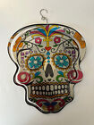 12" Sugar Skull Day of the Dead Hanging Wind Spinner Yard Decor Kinetic New