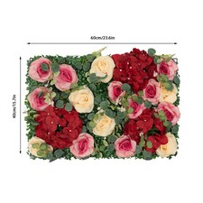 12Pcs Artificial Flower Wall Panel Backdrop Wedding Rose Hydrangea Flower Decor