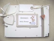 PERSONALISED baby shower    A5 SIZE.20 pages  PHOTO ALBUM/SCRAPBOOK/MEMORY BOOK
