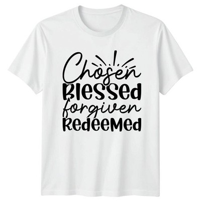 Chosen Blessed Forgiven Redeemed T-Shirt Christlicher Glaube Geschenk für Sie und Ihn