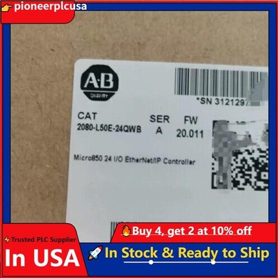 New AB 2080-L50E-24QWB Micro850 24 I/O EtherNet/IP Controller US Free Tax