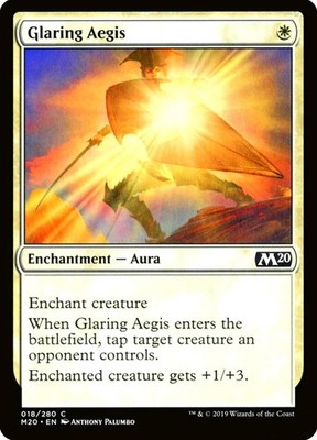 X 1 Glaring Aegis NM-M M20 018 MTG Magic The Gathering