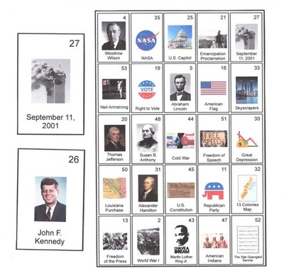 U.S. History Educational Bingo | Classroom Learning Game | 50 Boards + Deck