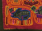 Vintage Kuna Mola Hand Stitched Textile Panel Panama Guna Folk Art Pelicans Fish — photo 7