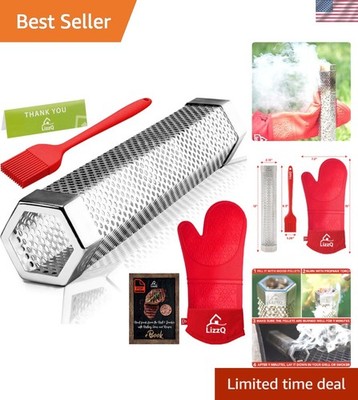 Ultimate 12-Inch Pellet Smoker Tube with Oven Mitt & Brush for Perfect BBQ