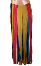 Anthropologie THE ROOM MULTICOLOR STRIPE PALAZZO SLIT FRONT WIDE LEG LARGE