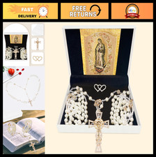 Wedding Lasso for Ceremony - Catholic Unity Cross  Pearl Bead Rosary, Bridal La