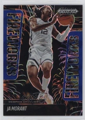 2024-25 Panini Prizm Black Fireworks Blue Ice Prizm 71/125 Ja Morant #4 0xh3