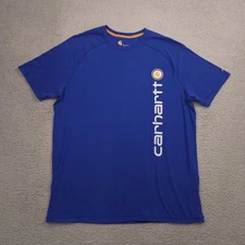 Carhartt Mens Large Blue Short Sleeve Logo Graphic T Shirt Relaxed Fit