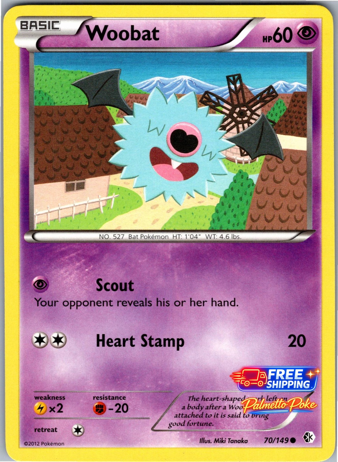 Woobat 70/149 Common Boundaries Crossed Pokemon NM/LP