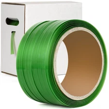 Green Polyester PET Strapping Roll for Packaging & Banding 500ft x 5/8" x 0.035"