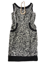 London Times Sleeveless Pencil Sheath Dress Women 8 M Office Career Black Shift