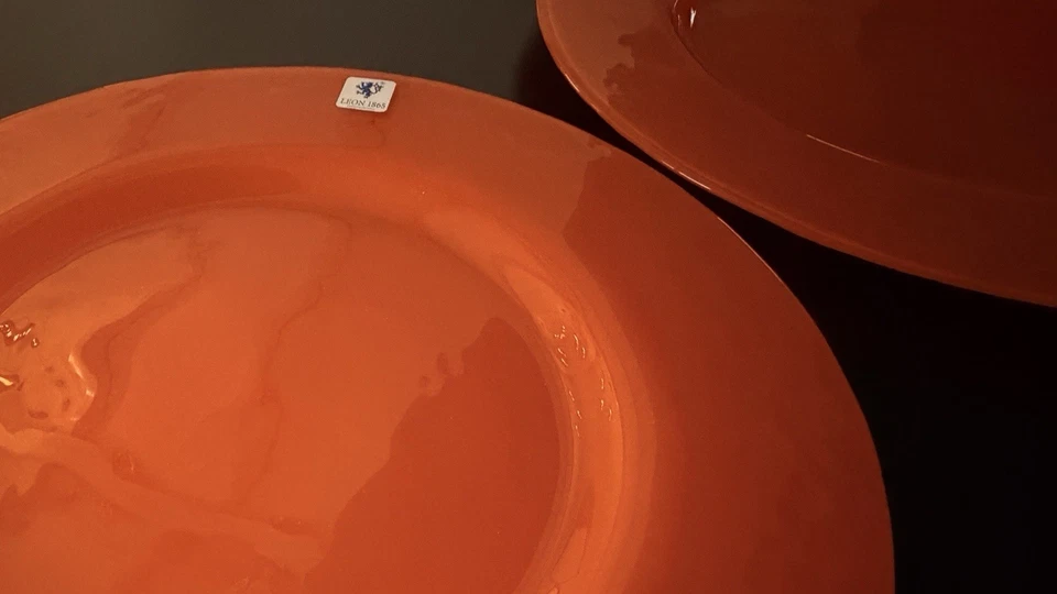 Platzteller, Dekorationsteller, Glas, Set 2 Stck, 34cm, Farbe Orange, Gebraucht - Bild 2 von 4