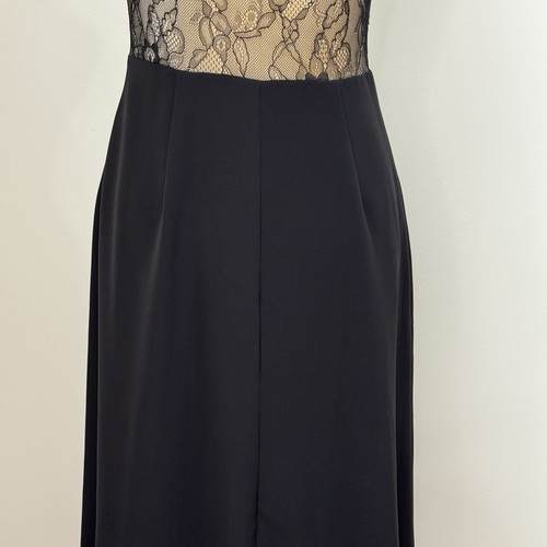 Aidan by Aidan Mattox Lace Inset Crepe Gown Size 2 Black Lined *Flaw - Picture 13 of 18