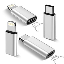 2 Lightning Female to USB C Male Charger Converter 2 Type C Female to Light...