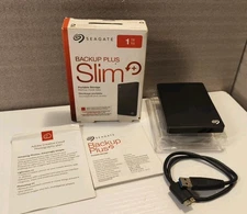 SEAGATE BACKUP PLUS SLIM PORTABLE EXTERNAL HARD DRIVE - 1TB USB 3.0 