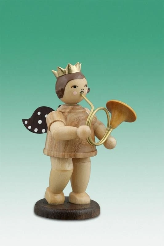 Bois D'Anges Ange de Noël Avec Russ. Corne Couronne / Nature Hauteur 6,5 CM Neuf - Photo 1/1