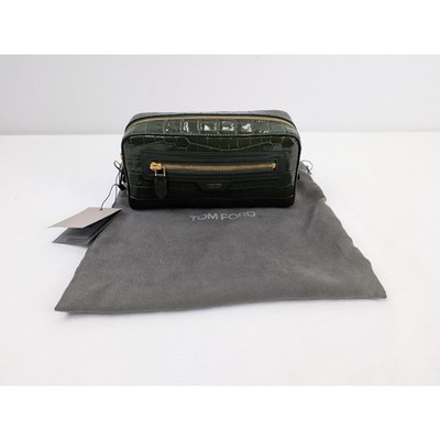 Tom Ford Beauty Case Pouch Croc Embossed Bag in Green BNWB One