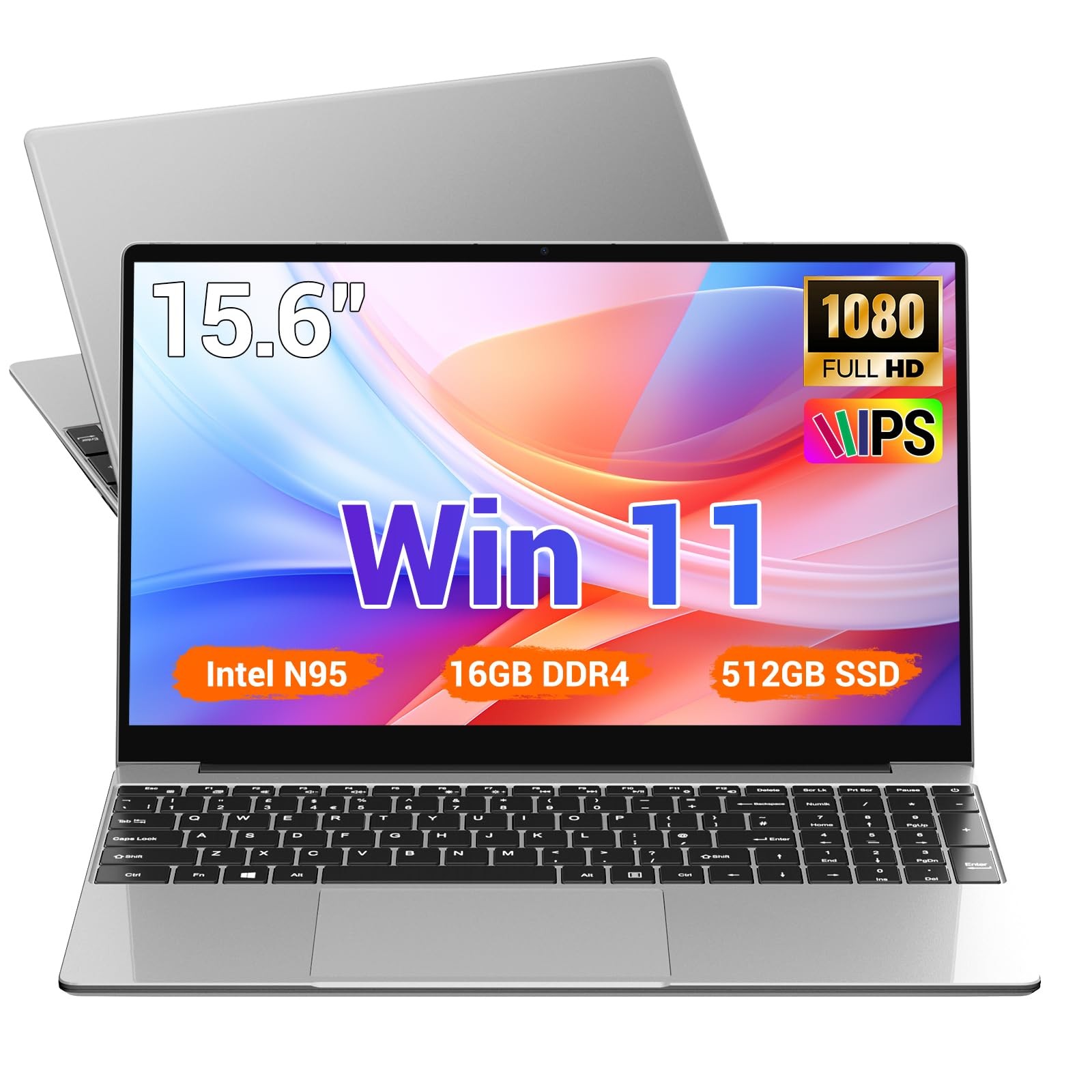 BEYNIVAN PC Portatile 15.6 Pollici Win11 Notebook N95(Fino 3,4 GHz) 16GB DDR4