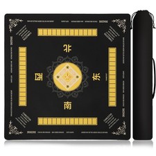 Black Mahjong Mat 31.5x31.5 Inch Non-Slip and Noise Reduction Mah Jong Table ...
