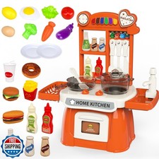 Kitchen Set for Toddler with Sound and Light  Pretend Cooking Food