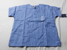 Cherokee Women's V-Neck Two-Pocket Traditional Scrub Top LB3 Ciel Blue Medium